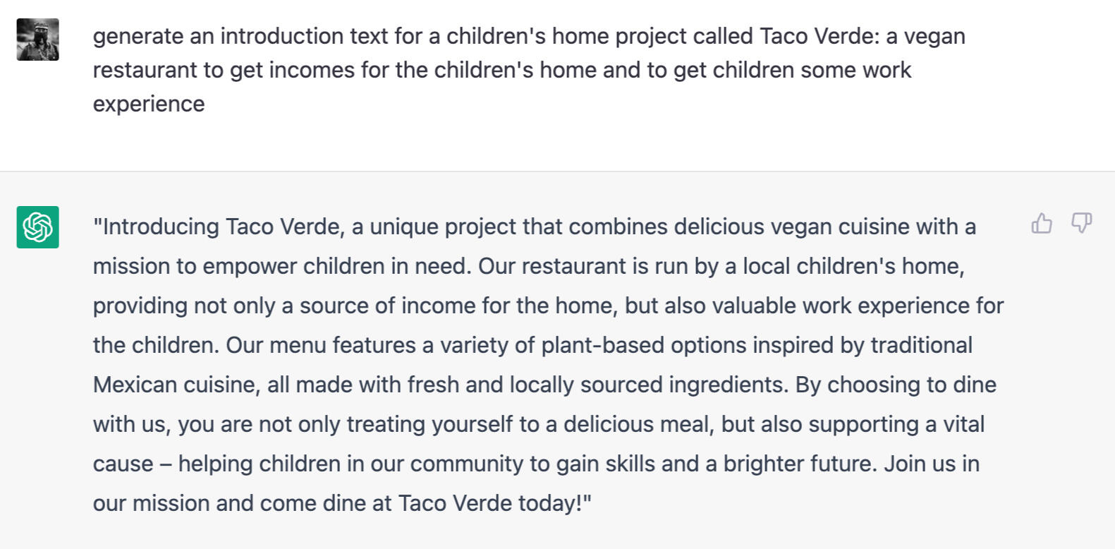 Introduction text generator